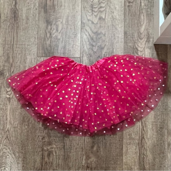 🌸3/$30🌸2/$15❤️5/$25❤️ BOUTIQUE | pink tulle tutu gold/silver stars - Picture 2 of 3